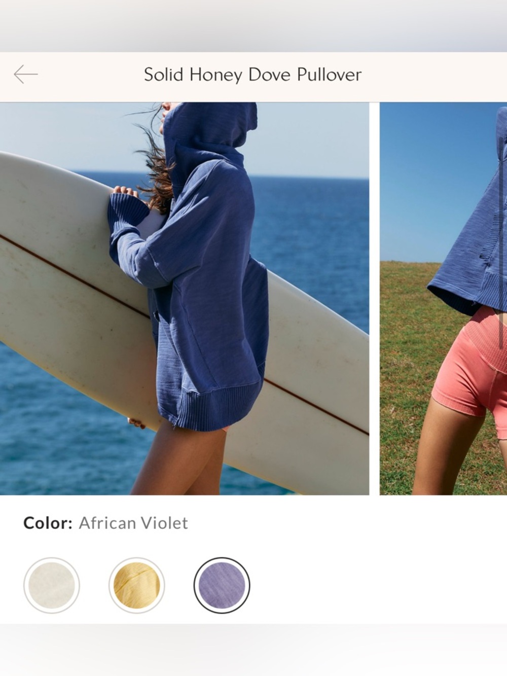 NWOT Free People FP Movement Solid Honey Dove Pullover - African violet - large - Picture 8 of 12